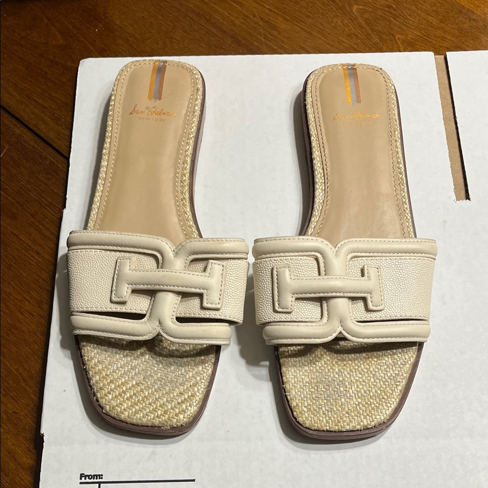 Sam Edelman Cream Slide Sandals